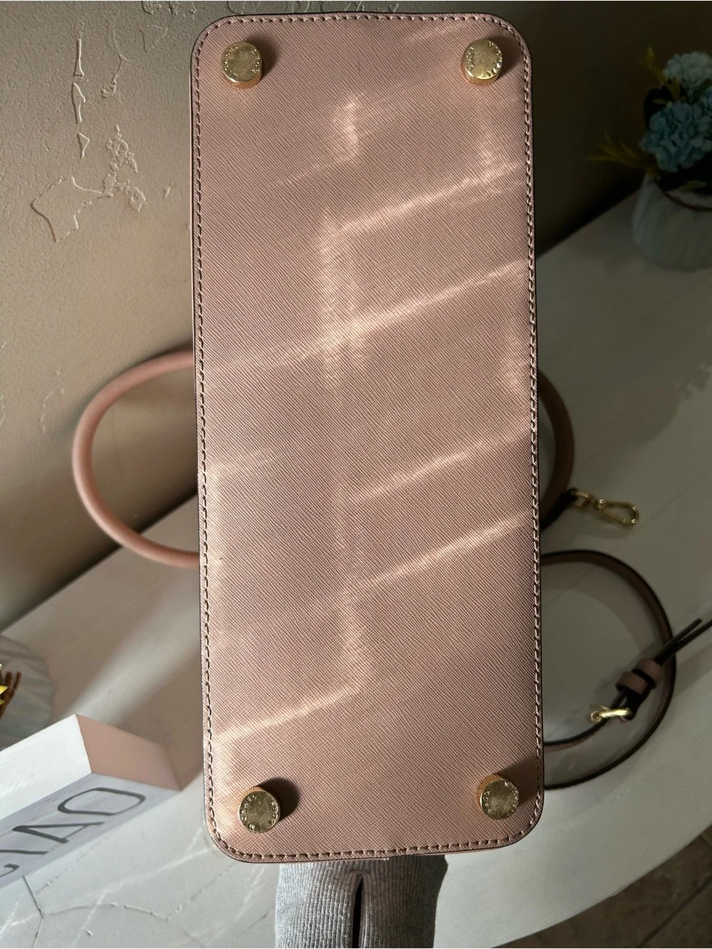 Michael Kors Dusty Rose Dome Satchel with Gold Hardware